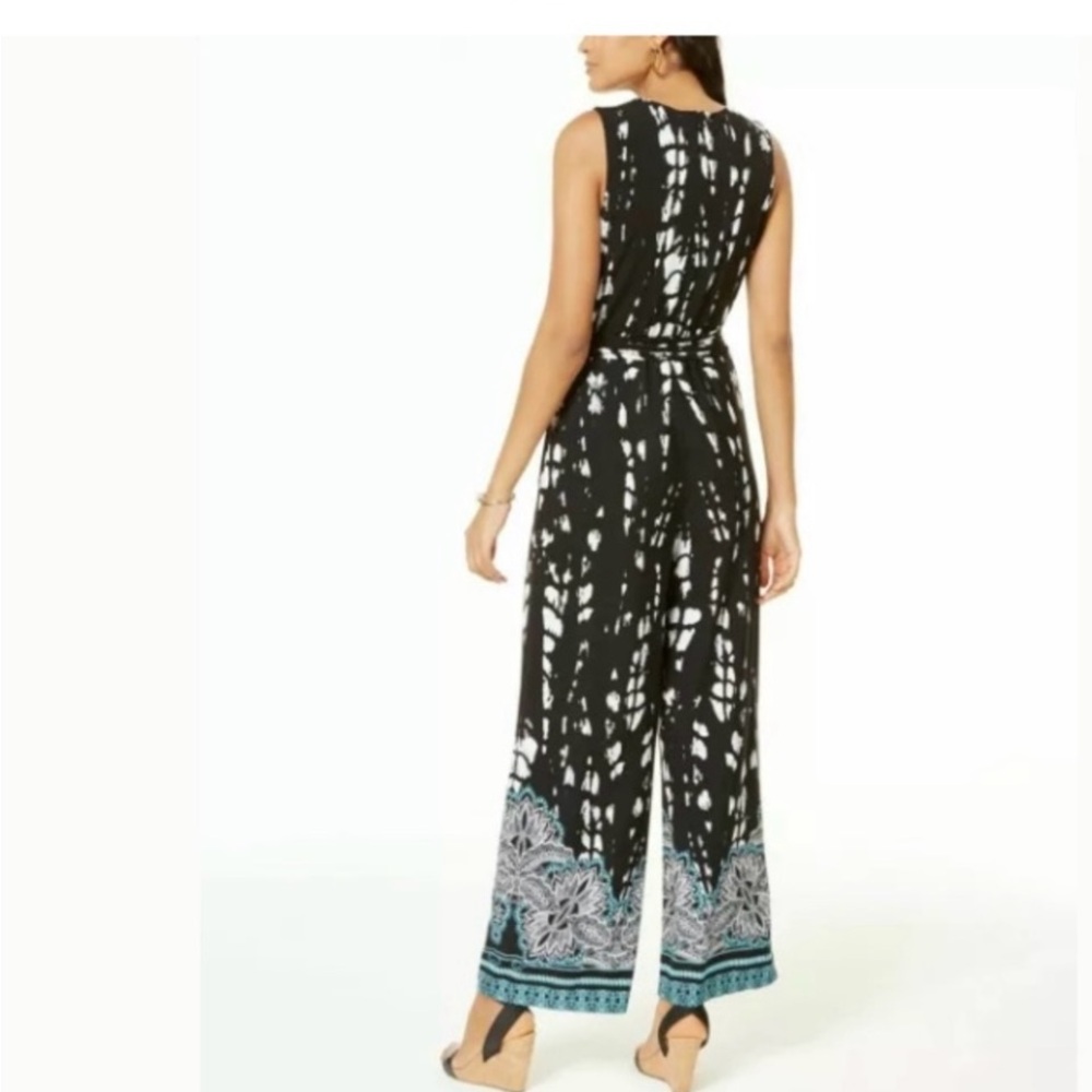 INC jumpsuit in XL . Black and white with paisley boho Elastic roomy and cool